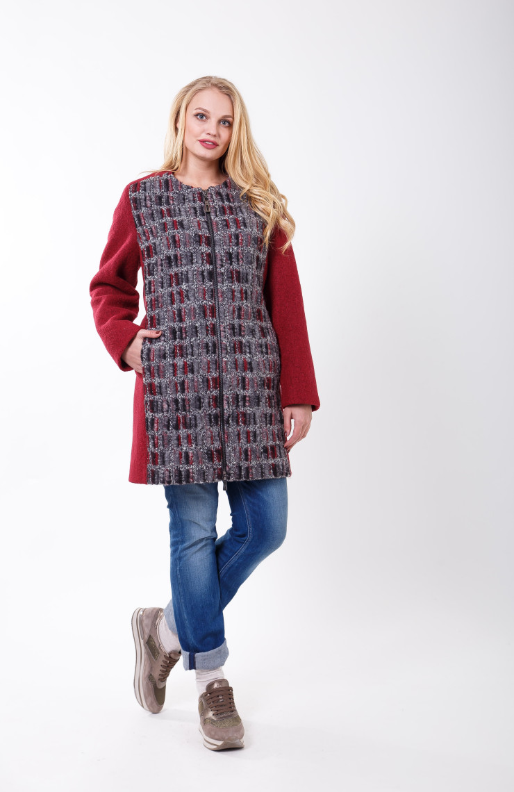 Пальто S-2118 Вишневый