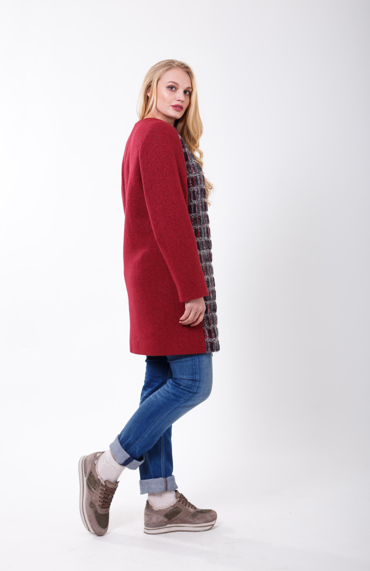 Пальто S-2118 Вишневый