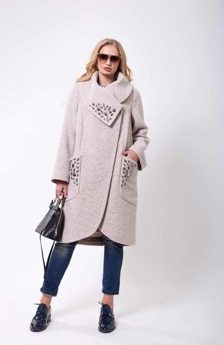 Пальто 2-579L Светло-серый