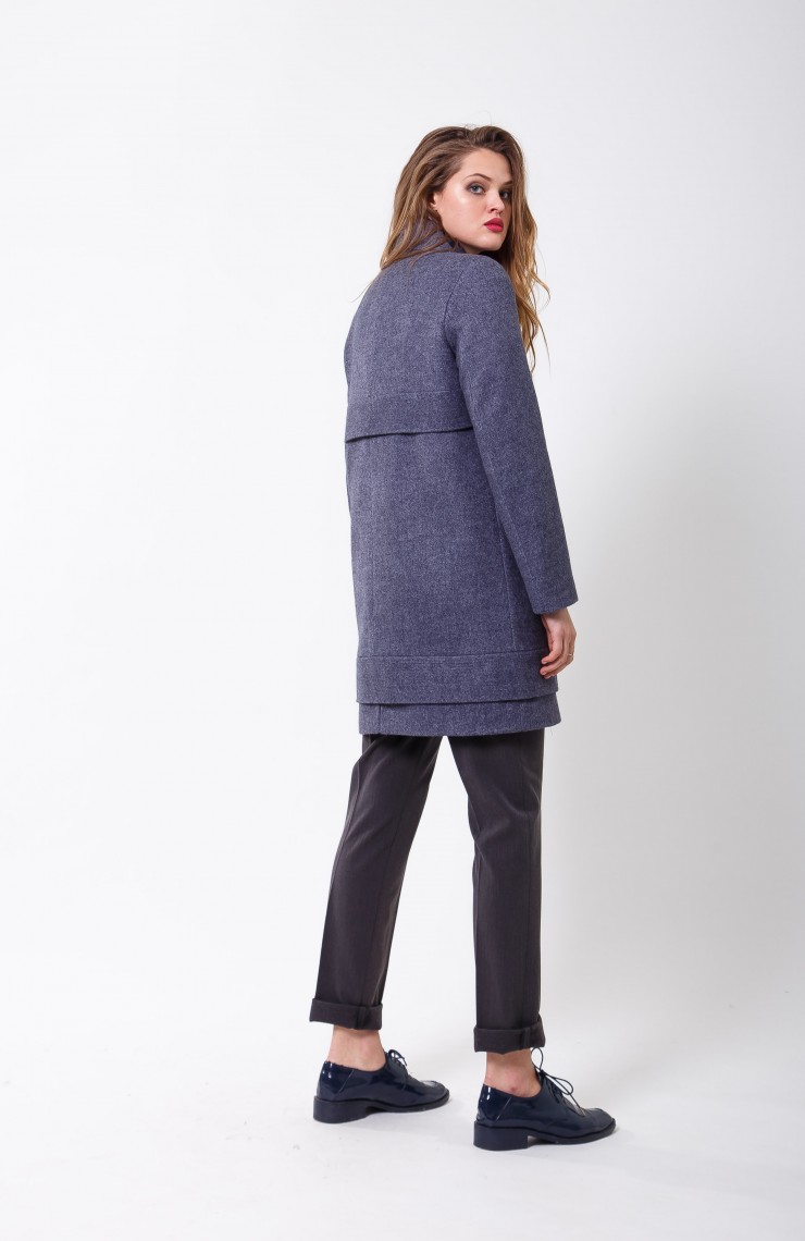 Пальто 2-504 Серо-розовый