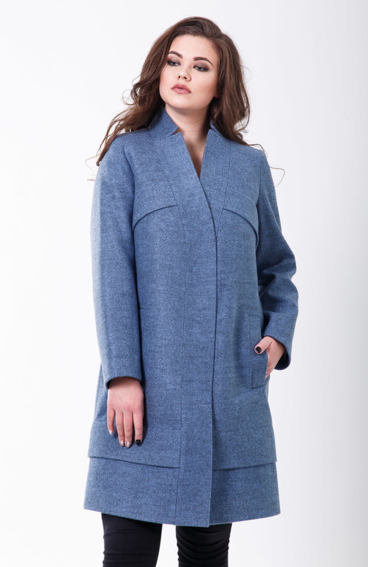 Пальто 2-504 Серо-голубой