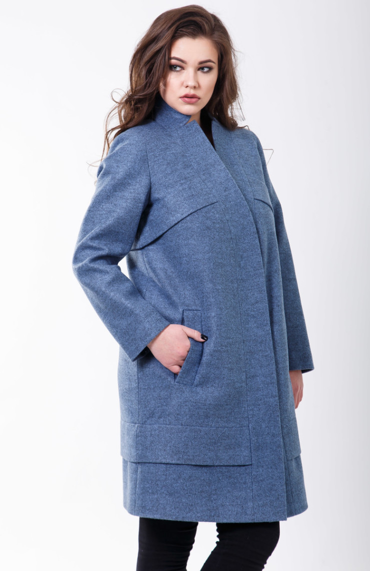 Пальто 2-504 Серо-голубой