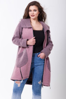 Пальто 2-493L Розовый лед