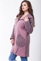 Пальто 2-493L Розовый лед