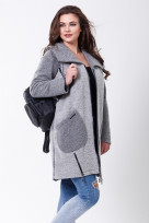 Пальто 2-493L Светло-серый