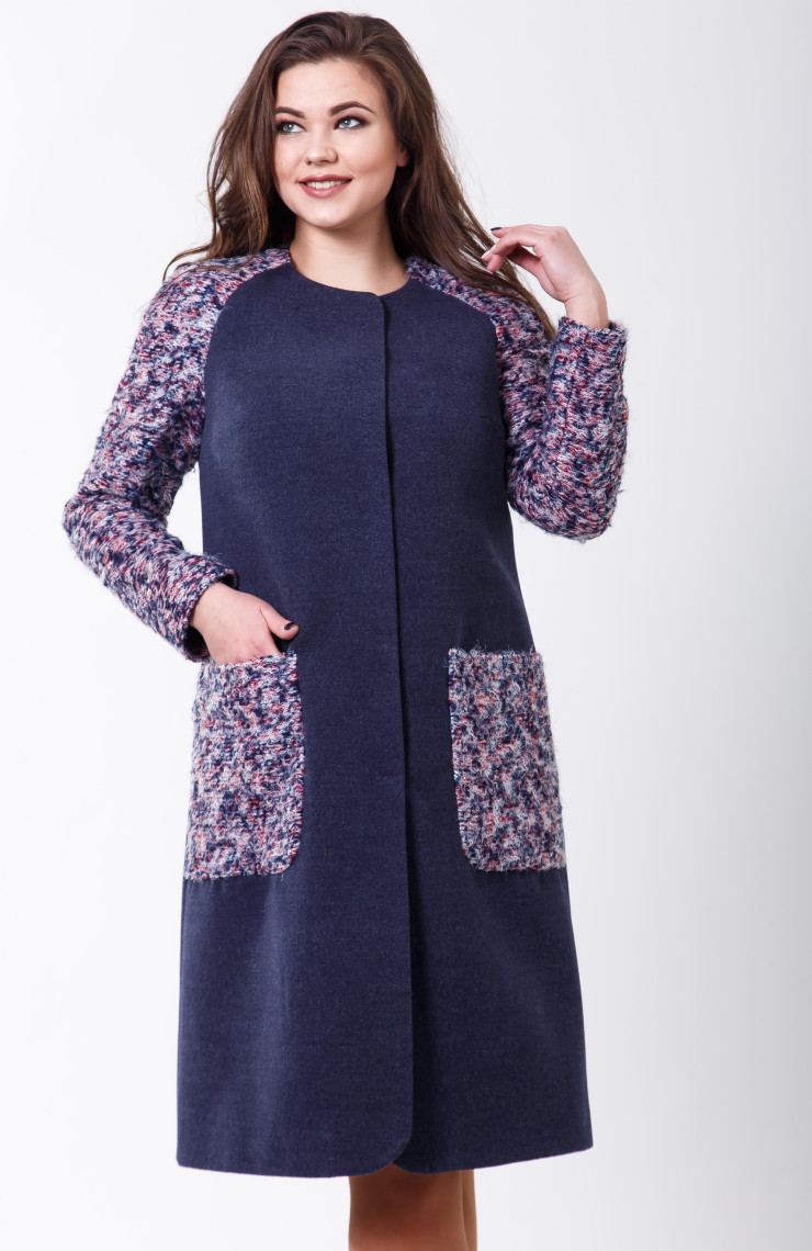 Пальто 2-598 Темно-синий