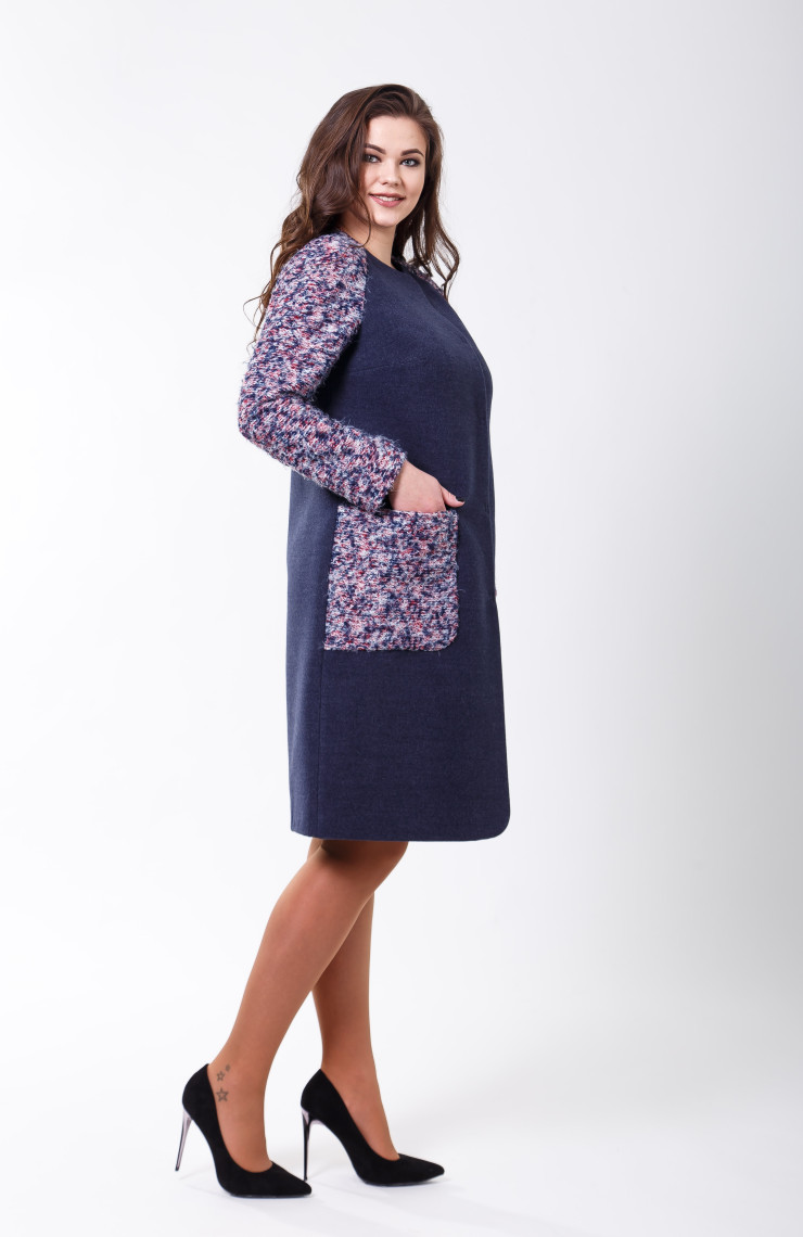 Пальто 2-598 Темно-синий