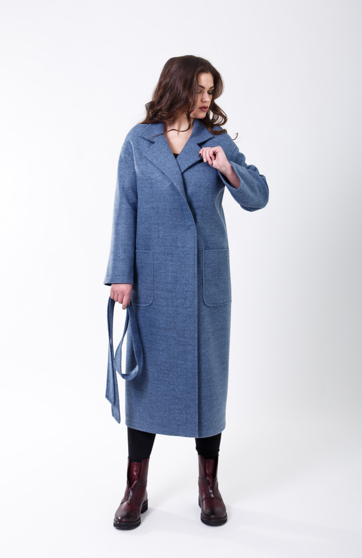 Пальто 2-456 Серо-голубой