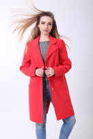 Пальто 2-507/9 Красно-кораловый