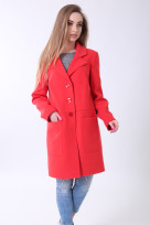 Пальто 2-507/9 Красно-кораловый