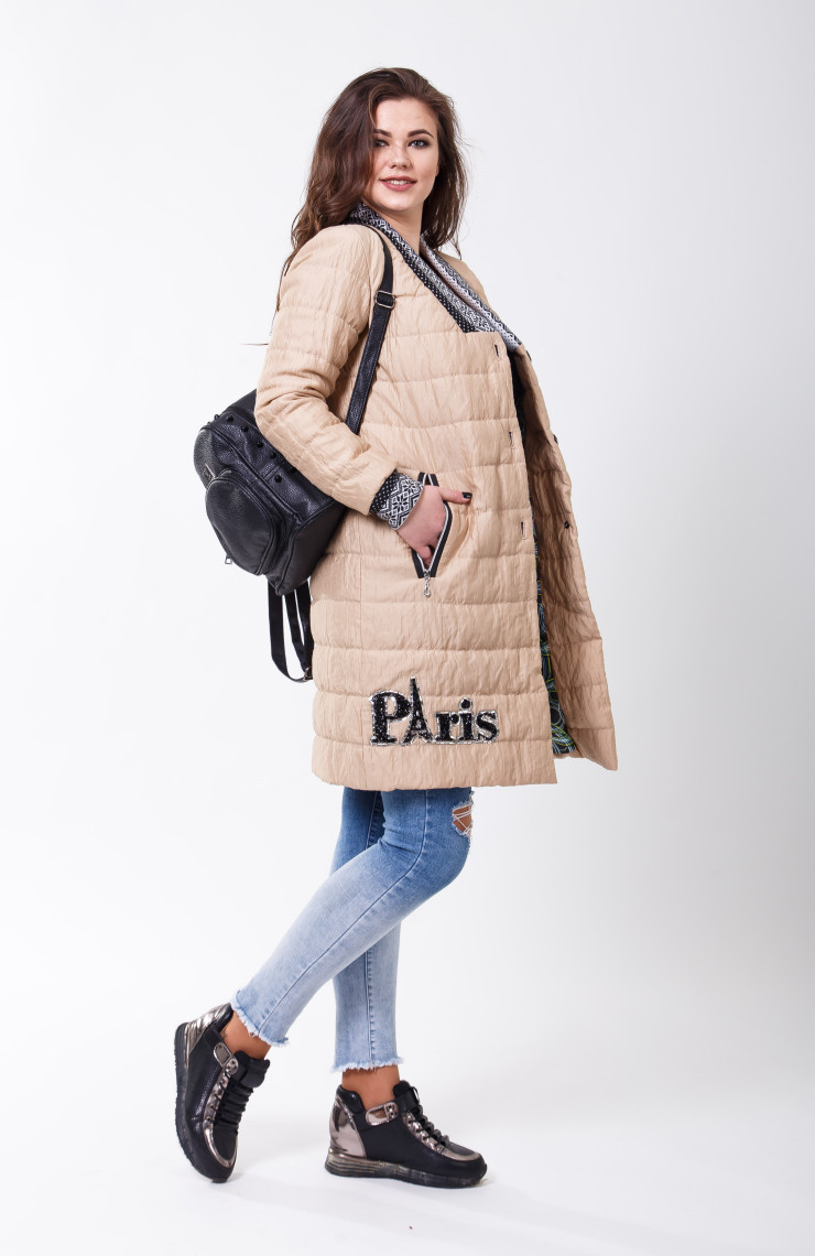 Бомбер 4-078 Бежевый