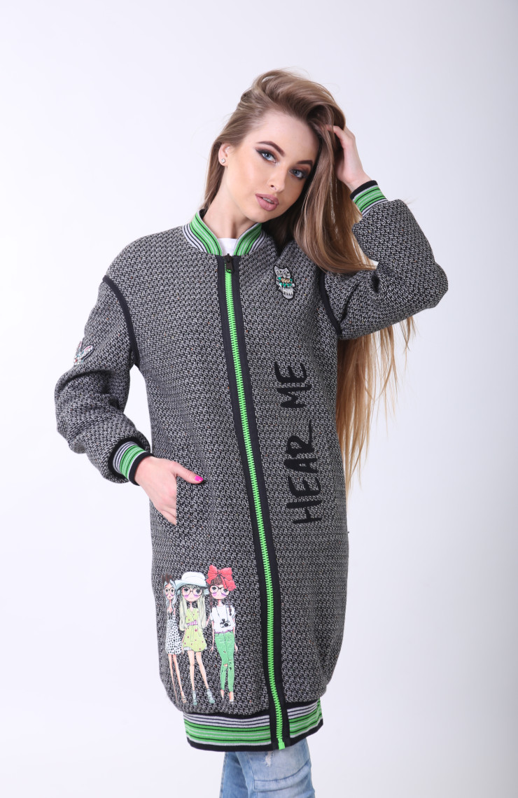 Бомбер 2-512G Серый меланж