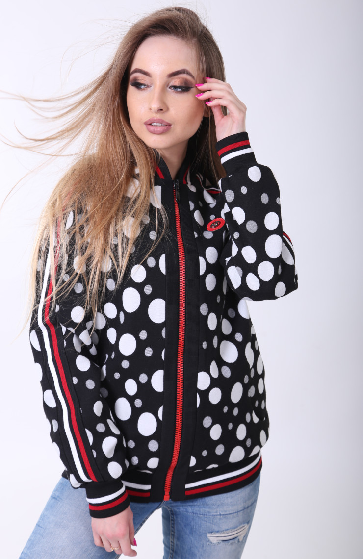 Пальто 2-509/1 Черный горох