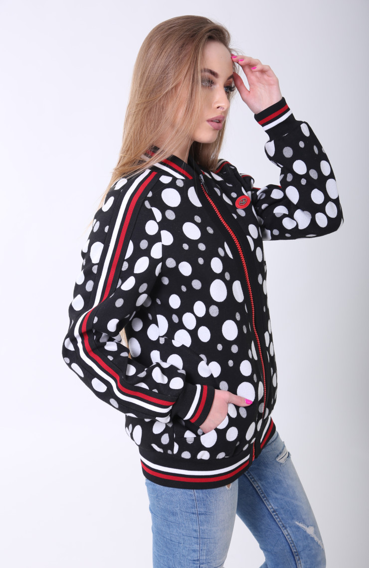 Пальто 2-509/1 Черный горох