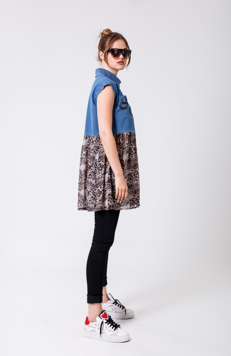 Рубашка S-3002 Леопард