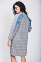 Платье S-9015 Серо-голубая  клетка