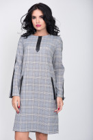Платье S-9017 Серо-голубая  клетка
