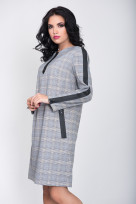 Платье S-9017 Серо-голубая  клетка