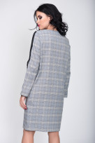 Платье S-9017 Серо-голубая  клетка