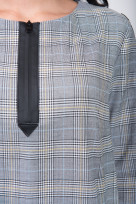 Платье S-9017 Серо-голубая  клетка