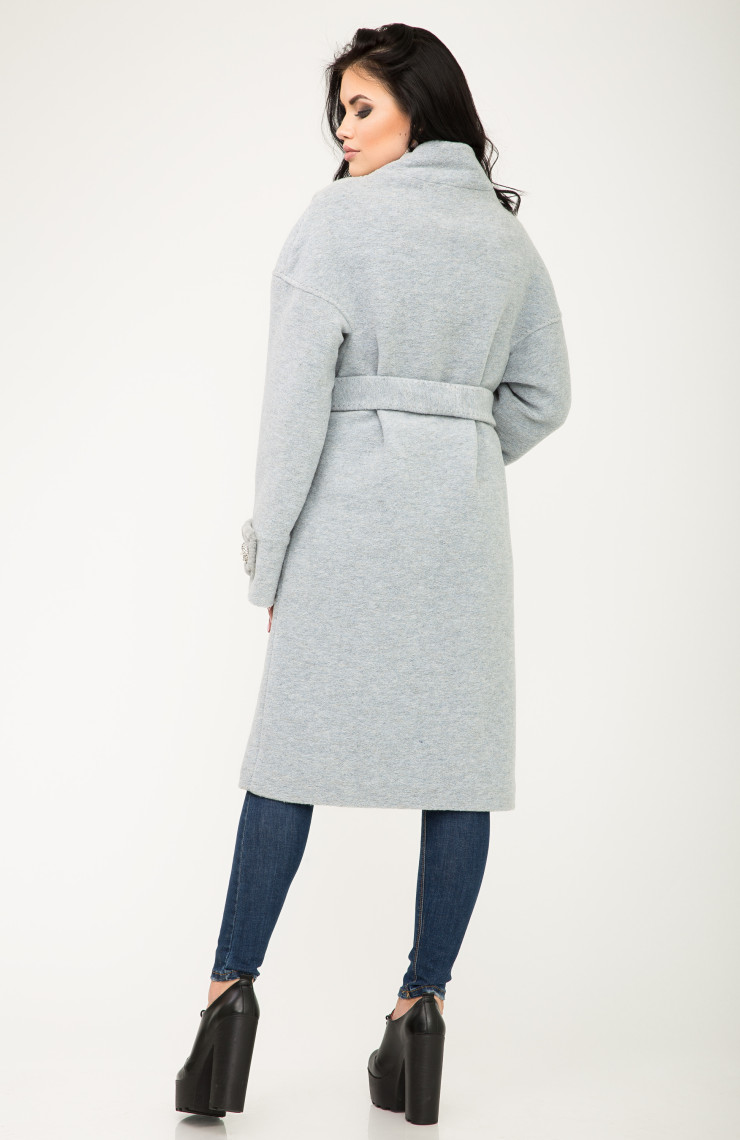 Пальто S-119 Серо-голубой