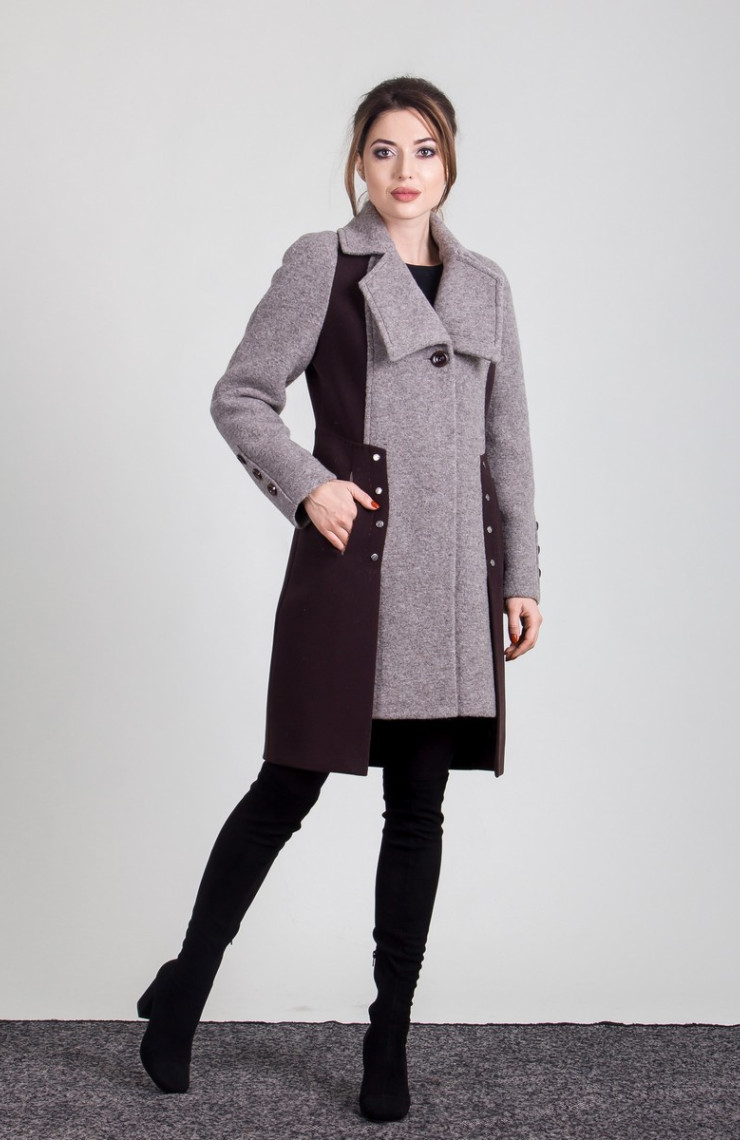 Пальто S-2008 Дымчато коричневый