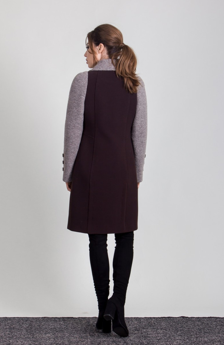 Пальто S-2008 Дымчато коричневый