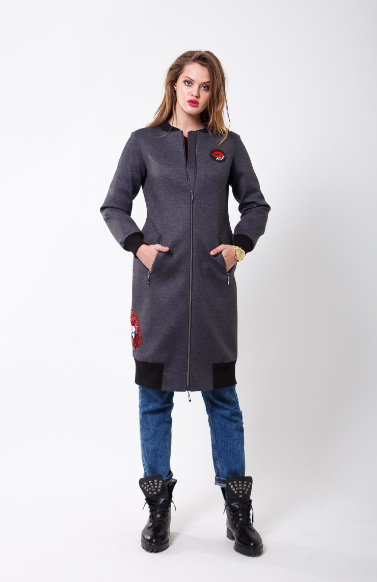 Пальто S-2094 Темно-серый