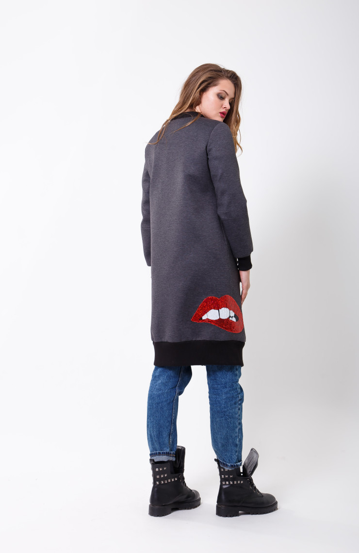 Пальто S-2094 Темно-серый