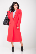 Пальто S-2130 Красно-кораловый