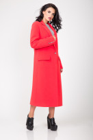 Пальто S-2130 Красно-кораловый