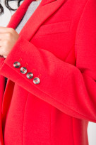 Пальто S-2130 Красно-кораловый