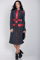 Пальто S-2143 Сине-черный меланж