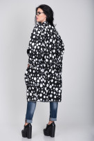 Пальто S-305 Горох белый+черный