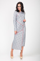 Платье S-9007 Клетка серая