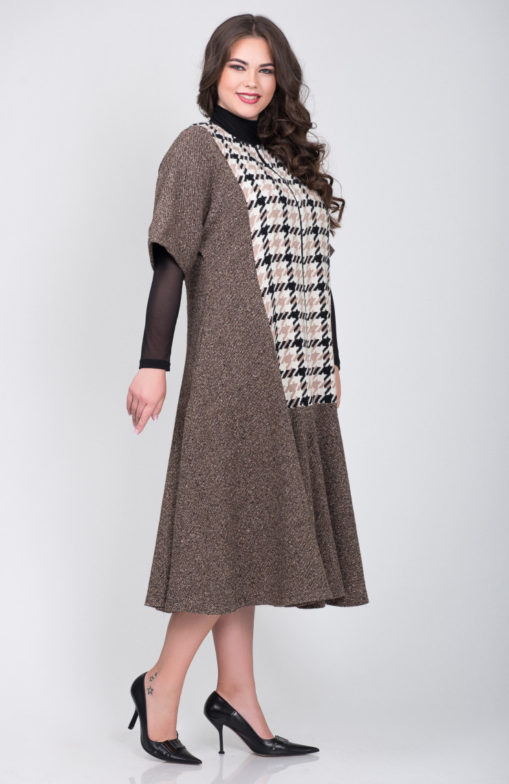 Платье S-9011 Светло-коричневый