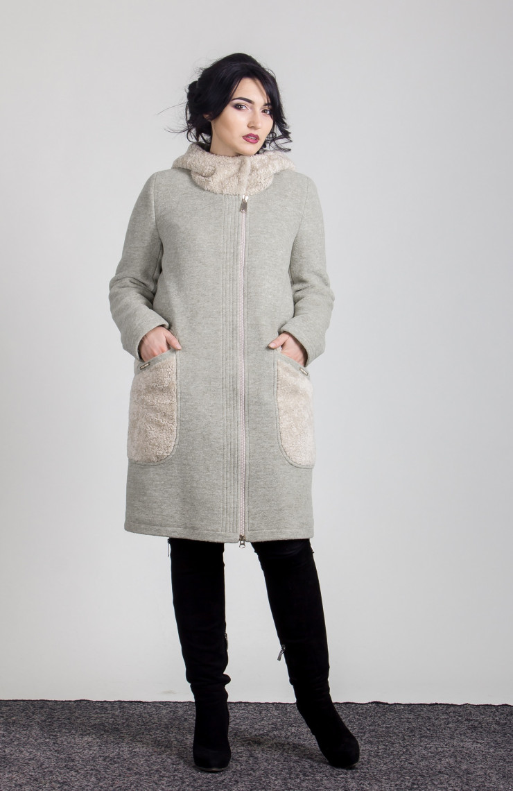 Пальто S-102L Оливковый