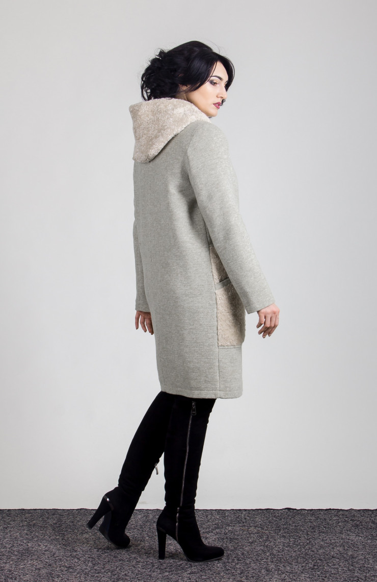 Пальто S-102L Оливковый