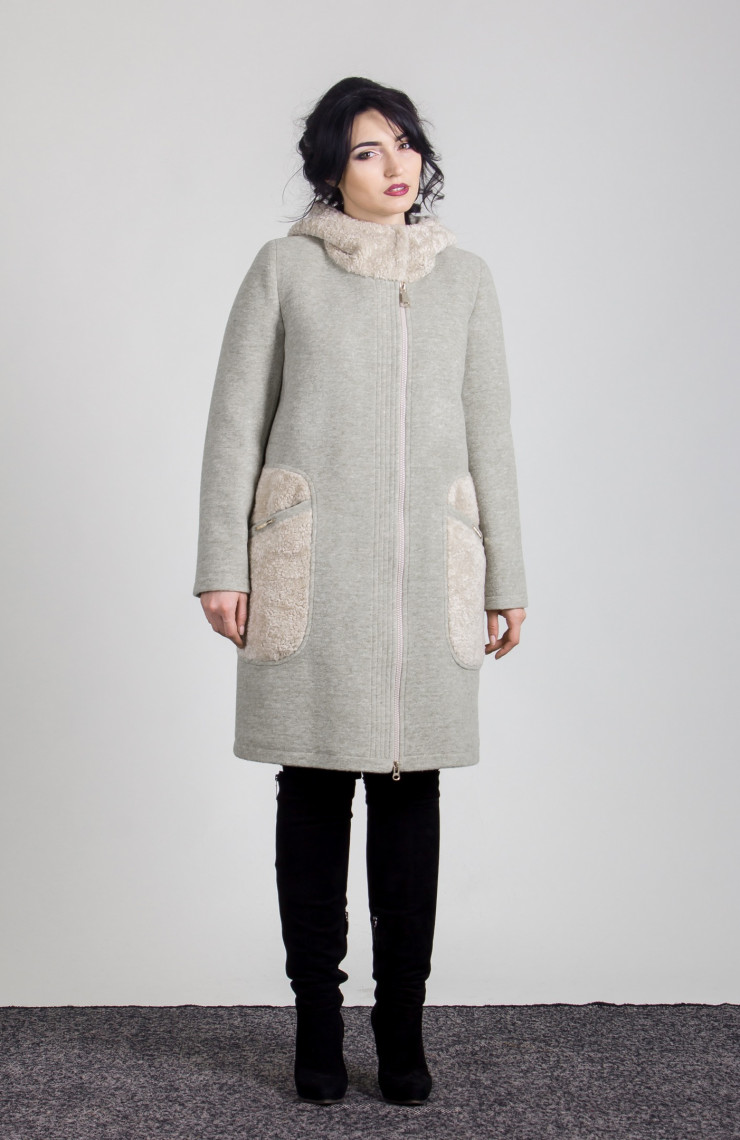 Пальто S-102L Оливковый