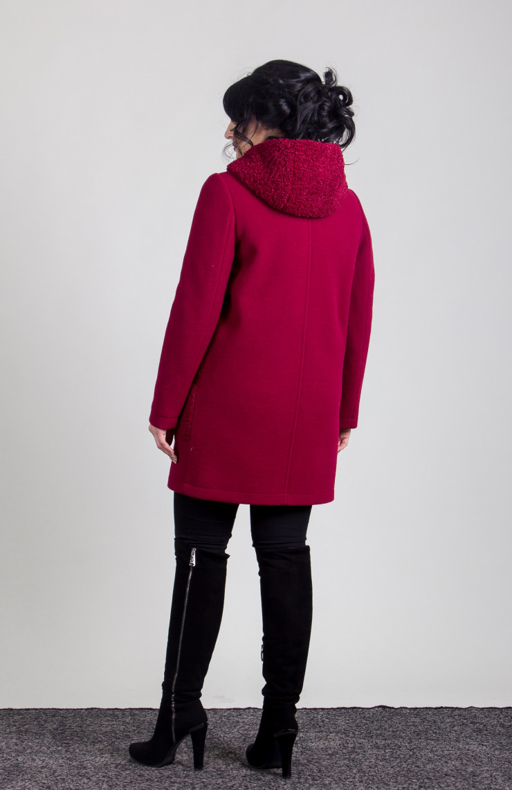 Пальто S-102V Бургунди