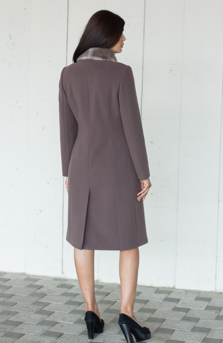 Пальто S-108i Пепельно-коричневый