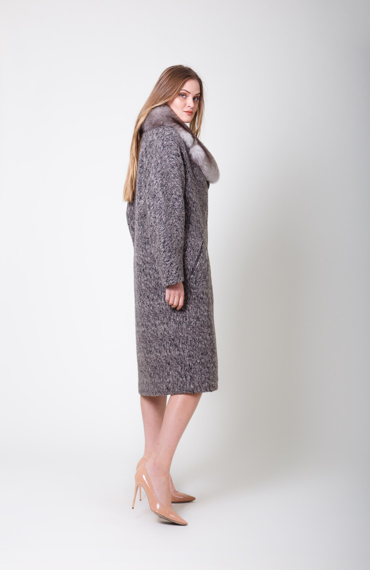 Пальто S-114L Серо-коричневый