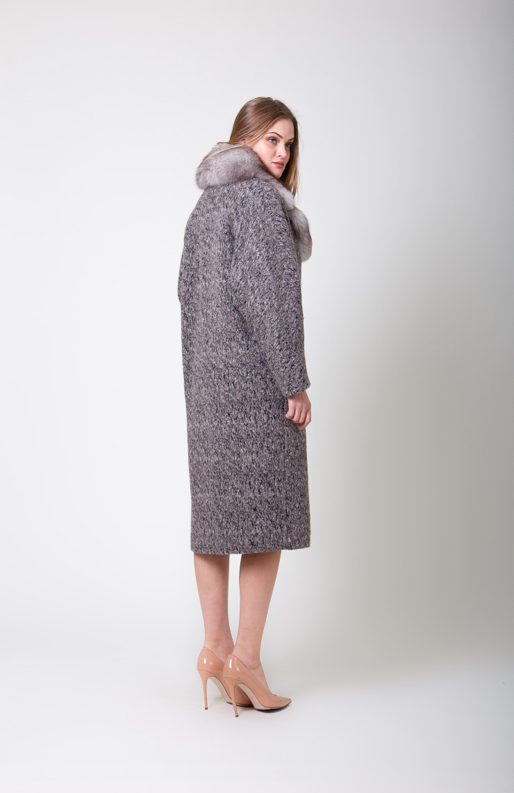 Пальто S-114L Серо-коричневый