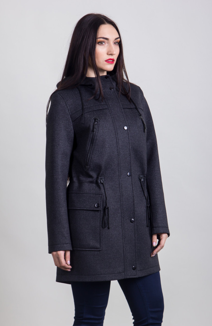 Пальто S-226 Черный меланж