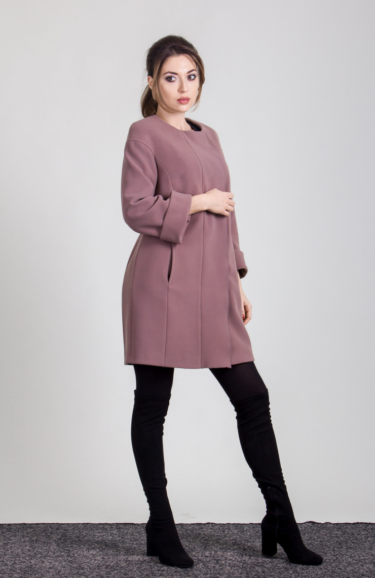Пальто S-244 Дымчато бежевый