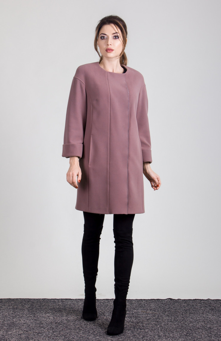 Пальто S-244 Дымчато бежевый