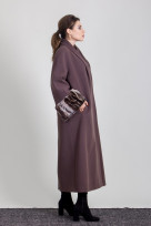 Пальто S-268 Тем-пепел-коричневый