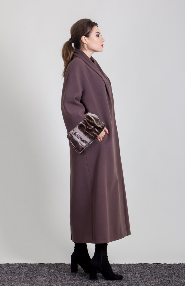 Пальто S-268 Тем-пепел-коричневый