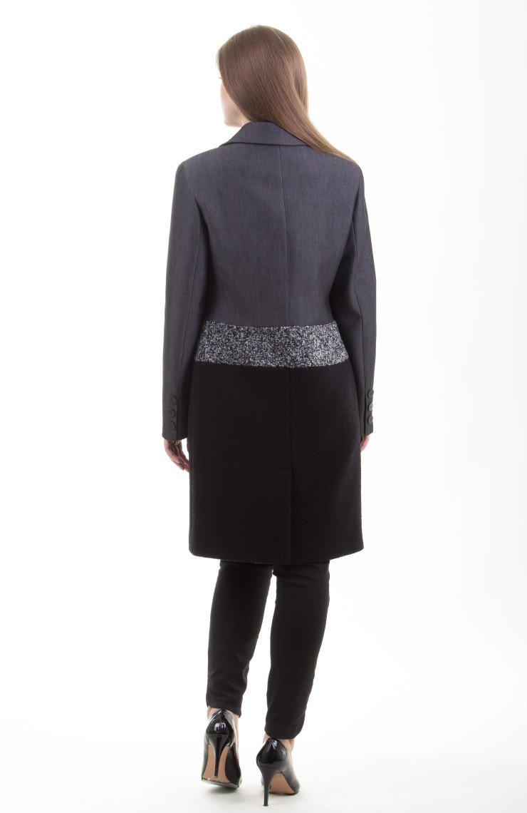 Пальто S-202 Черный меланж