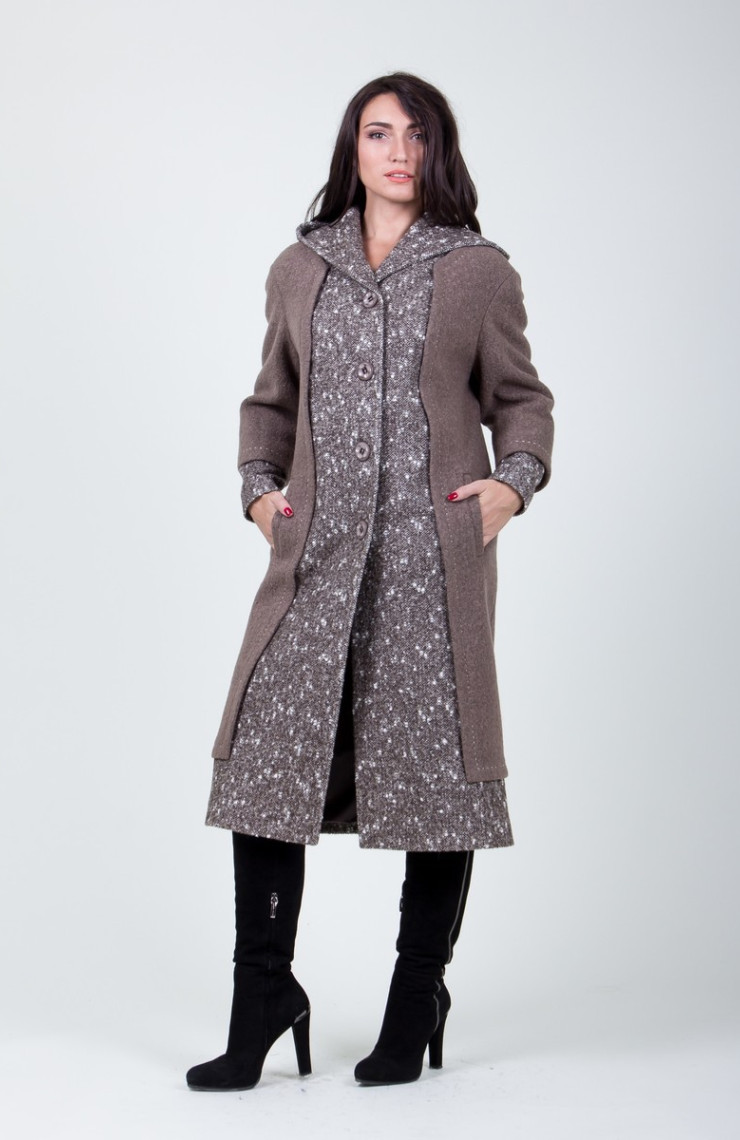 Пальто S-219 Серо-коричневый